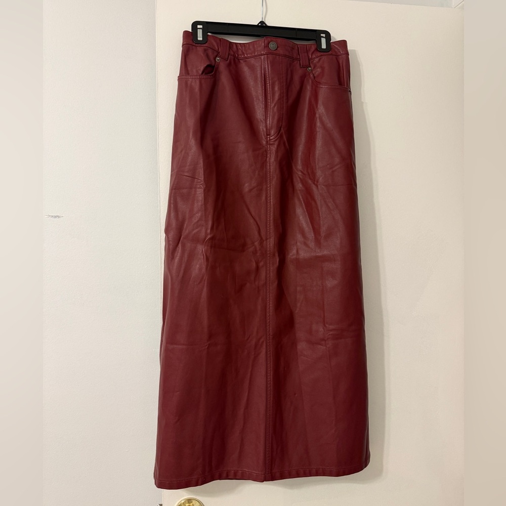 Free People Maxi Fake Leather Skirt